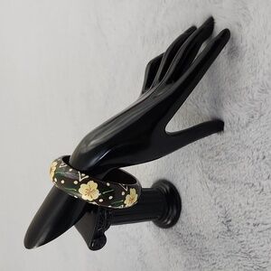 Tropical vintage wooden bangle